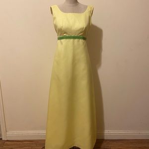 Vintage Yellow Taffeta Dress